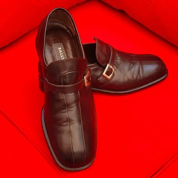 Bally | Shoes | Bally Brown Leather Dress Loafers Mens 85m  display picture 1